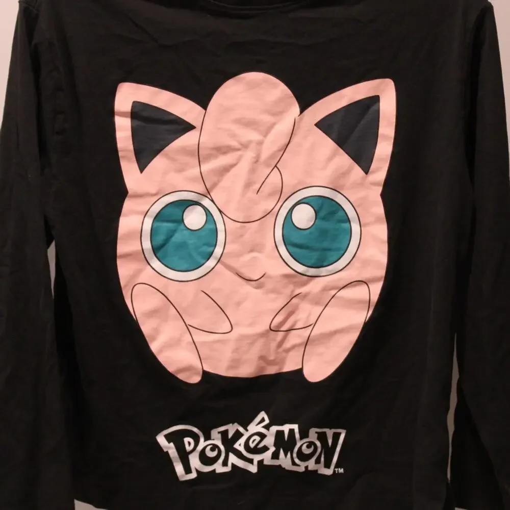 Zara Pokemon Jigglypuff‎ Long Sleeve T-Shirt Black 13-14 Unisex